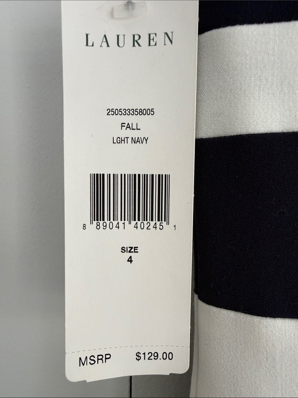 Ralph Lauren Navy and White Striped Sheath Dress - Picture 5 of 5